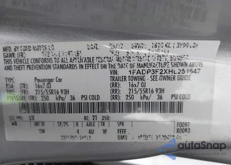 2017 Ford Focus Se из США, поврежденный, VIN 1FADP3F2XHL251647